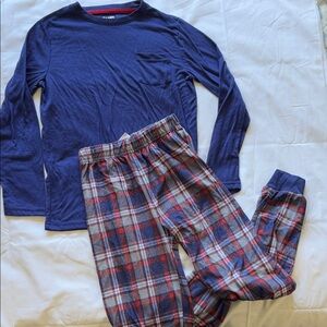 Sleep On It Navy and Plaid Kids Pajama Set